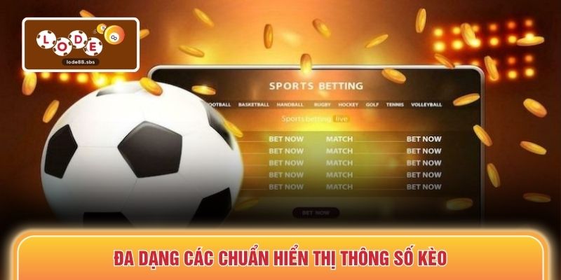 Đa dạng các chuẩn hiển thị thông số kèo