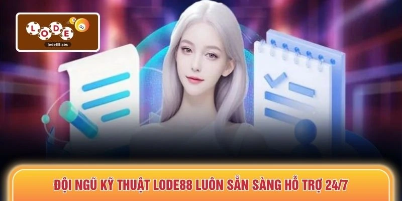 Đội ngũ kỹ thuật LODE88 luôn sẵn sàng hỗ trợ 24/7
