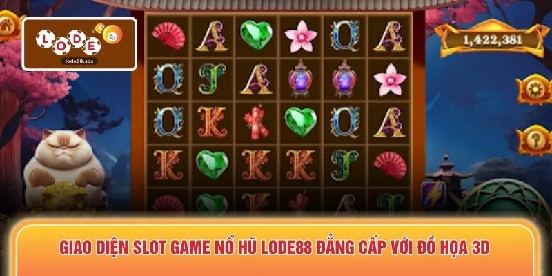 Giao diện slot game nổ hũ LODE88 đẳng cấp với đồ họa 3D